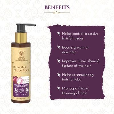 Khadi Essentials Black Seed Red Onion Hair Shampoo - For Hairfall Control Hair Growth 200 ml - Shampoos