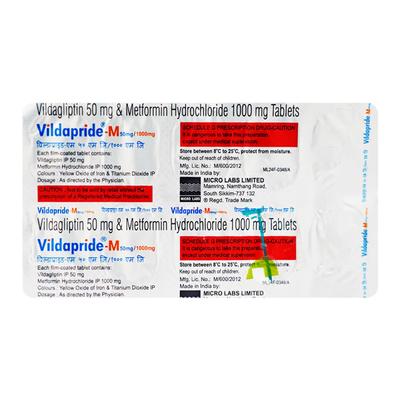 VILDAPRIDE M 50/1000mg Tablet 10's - Diabetes-Ant