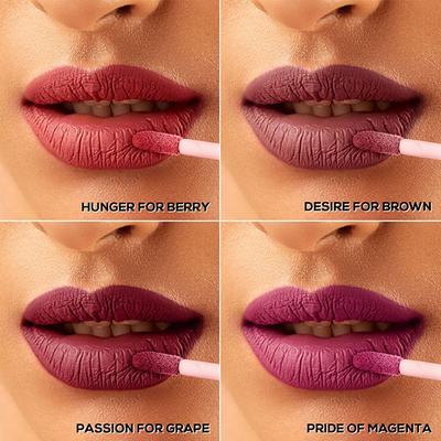 Renee Stay with Me Matte Liquid Lipstick - Juicy Berries, 5ml each 4's - Liquid Lipsticks