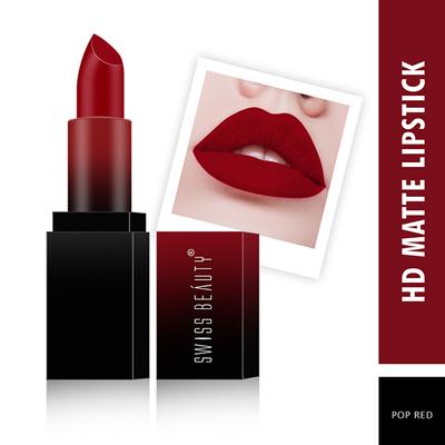 Swiss Beauty HD Matte Lipstick - (Pop Red) 3.5 gm - Lipsticks