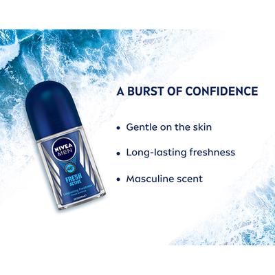 NIVEA FOR MEN FRESH ACTIVE ROLL ON 72H 50 ml - Men Deodorants/Roll-Ons