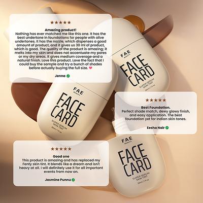 FAE Beauty Face Card Serum Skin Tint- Skin-like Foundation, Shade - 10C - Cool 30 ml - Foundation