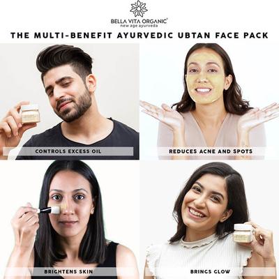 Bella Vita Organic Multani Mitti Ubtan Plus Face Glow Pack 60 gm - Face Packs