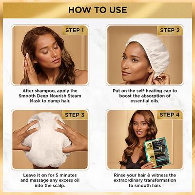 L'Oreal Paris Extraordinary Oil Smooth Steam Mask (Paraben Free) 20ml + 40gm 1's - Hair Masks & Packs