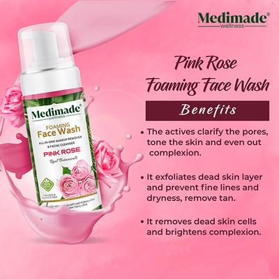 Medimade Pink Rose Face Wash 160 ml - Face Wash & Cleansers