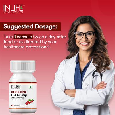 INLIFE Berberine HCL 500 mg Veg Capsules 60's - Vital Health