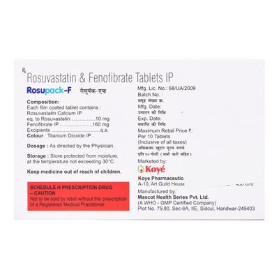 ROSUPACK F Tablet 10's - High Cholesterol-Dys