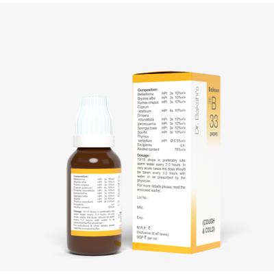 Bakson's B33 Cough Drops 30 ml - Homeopathic Drops