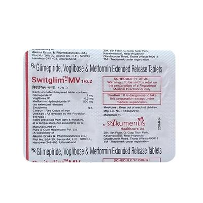 Switglim MV 1/0.2 Tablet 10 'S - Diabetes-Ant