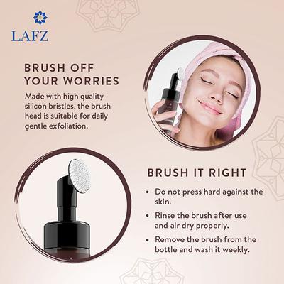 Lafz Caffeine Foaming Face Wash With Built - In Face Brush 100 ml - Scrubs & Exfoliants