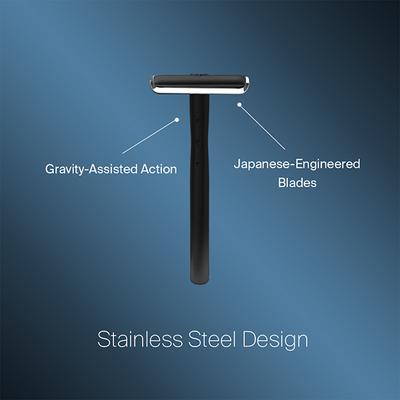 Bombay Shaving Company Black Precision Safety Razor (with 5 Platinum Coated Feather Blades) 200 gm - Razors & Cartridges