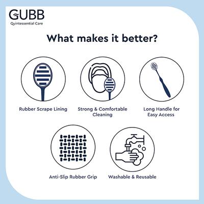 GUBB T+ Tongue Cleaner - Grey 25 gm - Floss & Tongue Cleaners