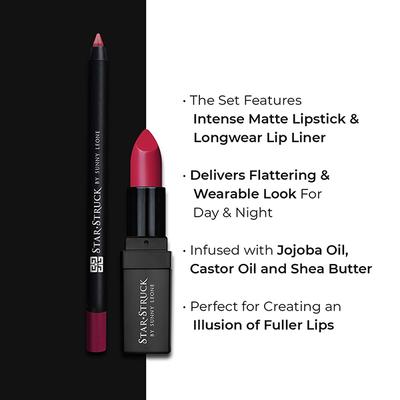 Star Struck By Sunny Leone Rooberry Lip Kit (Lipstick + Lip Liner) 2's - Liquid Lipsticks