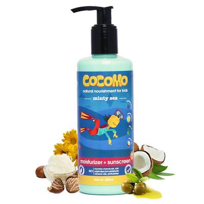 Cocomo Natural Kids Moisturizer Plus Sunscreen Lotion Shea and Kokum Butter SPF 15 Minty Sea 300 ml - Creams, Lotions & Oils