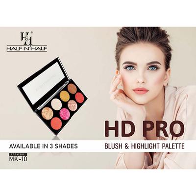 Half N Half HD Pro Blush and Highlight Palette 01 18gm - Face Palettes