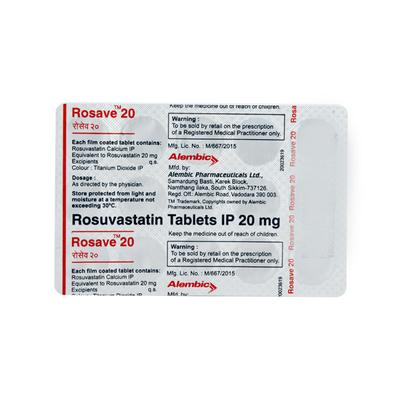 Rosave 20mg Tablet 15'S - High Cholesterol-Dys