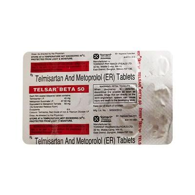 TELSAR BETA 50 Tablet 15's - Hypertension-Ang
