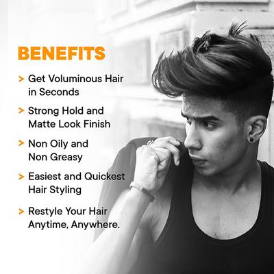 Men Deserve Hair Volumizing Powder Wax for High Volume, Strong Hold and Matte Finish Look 10 gm - Hair Gels & Waxes