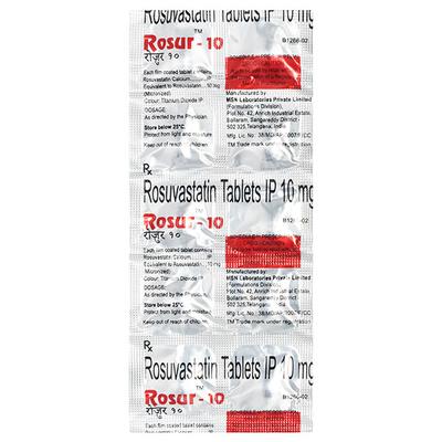 Rosur 10mg Tablet 10'S - High Cholesterol-Dys