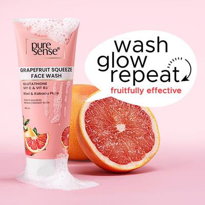Pure Sense Grapefruit Squeeze Face Wash Reveals Radiant Glow For Men & Women - 100 ml - Face Wash & Cleansers