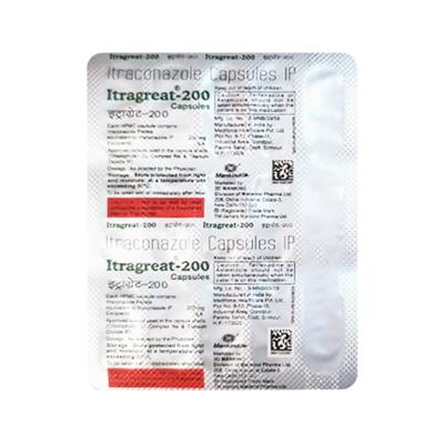ITRAGREAT 200 Capsule 15's - Fungal Infections-Anf
