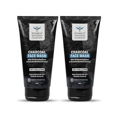 Bombay Shaving Company Charcoal Face Wash, Fights Pollution and Acne, Oil Control, 150gm each 2's - Face Washes