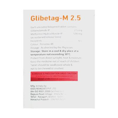 GLIBETAG M 2.5 Tablet 10's - Diabetes-Ant
