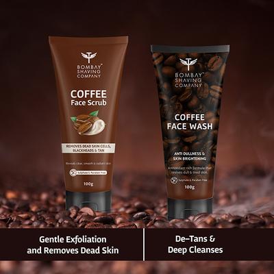 Bombay Shaving Company Deep Cleansing Set & De-Tan Removal Coffee Face Wash & Face Scrub 2's - Scrubs & Exfoliants