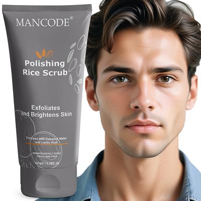 Mancode Polishing Rice Face Scrub Exfoliates And Brightens Skin 100 gm - Scrubs & Exfoliants