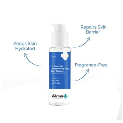 The Derma Co. 1 Percent Ceramide Complex Milky Jelly Daily Cleanser 100 ml - Face Wash & Cleansers
