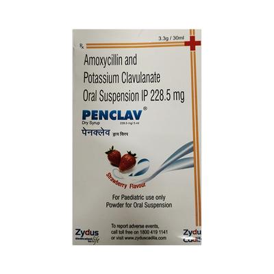Penclav 228.5 mg Strawberry Flavour Dry Syrup 30ml - Bacterial Infections-Pen