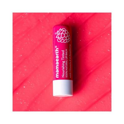 Mamaearth Nourishing Tinted 100% Natural Lip Balm with Vitamin E and Raspberry 4 gm - Lip Balms