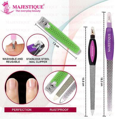 Majestique Nail Filers with Cuticle and Nail Clipper, Ultra Sharp Cutter - Multicolor 1's - Body Scrubbers & Brushes