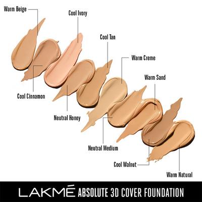 Lakme Absolute 3D Cover Foundation Cool Cinnamon 15 Ml - Foundation