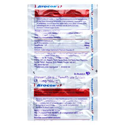 Atocor F Tablet 15'S - High Cholesterol-Dys