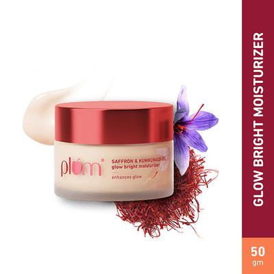 Plum Saffron & Kumkumadi Oil Glow Bright Moisturizer with SPF 35, Brightens Skin 50 gm - Face Moisturizers