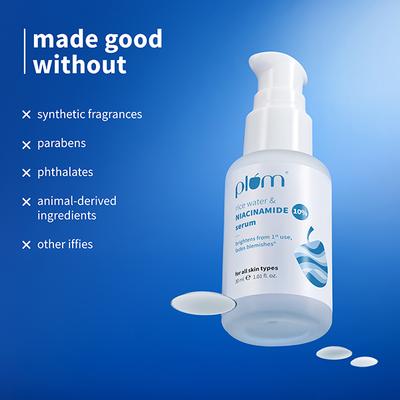 Plum 10% Niacinamide Face Serum with Rice Water Clarity Boost Fragrance free 30ml - Face Serum