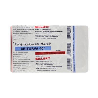BRITORVA 40mg Tablet 15's - High Cholesterol-Dys