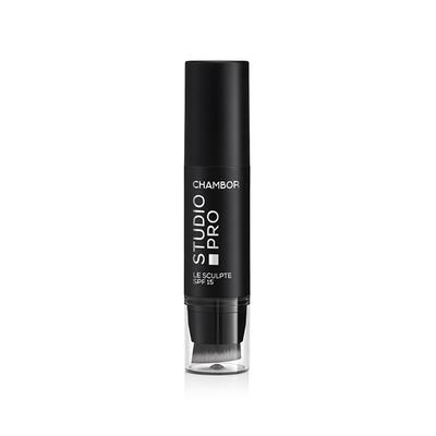 Chambor Stick Foundation, Creamy Matte Finish Neutral Warm -Medium, Makeup Stick with Built-In Applicator Brush, SPF 15, 10 g - Foundation