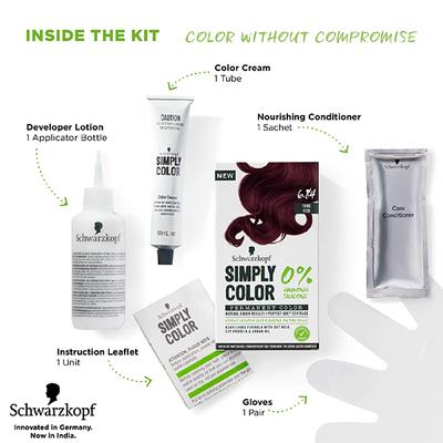 Schwarzkopf Simply Color Permanent Hair Colour 6.84 True Red 142.5 ml - Crème