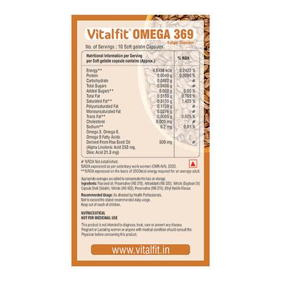 VITALFIT OMEGA 369 Softgel Capsule 10's - Supplements-Sup