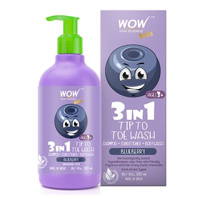 Wow Life Science Kids 3 in 1 Tip to Toe Wash - Blueberry 300 ml - Baby Body Wash