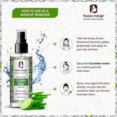 Passion Indulge Cucumber Water Makeup Remover Acne Removal and Reduce Skin Inflammation 100 ml - Toners