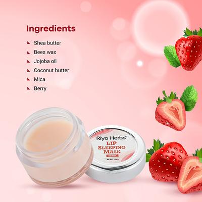 Riyo Herbs Lip Sleeping Mask - Berry 10 gm - Masks & Peels
