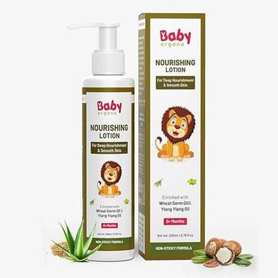 Baby Organo Ayurvedic Nourishing Baby Lotion - Wheat Germ & Ylang Ylang Oil 200 ml - Creams, Lotions & Oils