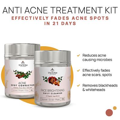 The Tribe Concepts Anti Acne Treatment Kit - With Steel Tin 150 gm - Loose Powder