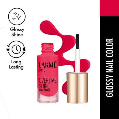 Lakme 9 to 5 Primer + Gloss Nail Colour Red Carnival 6 ml - Nail Polish