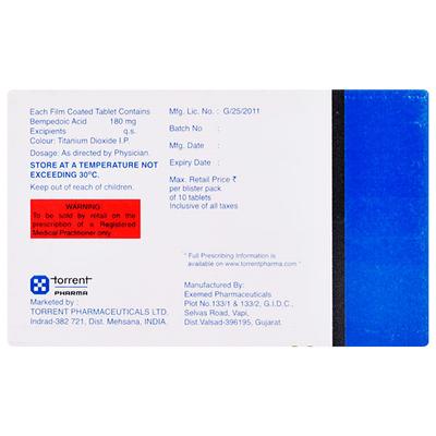 BEMPESTA 180mg Tablet 10's - High Cholesterol-Dys