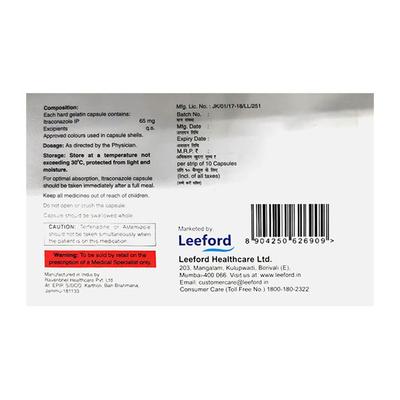 ITROMED SB 65 Capsule 10's - Fungal Infections-Anf