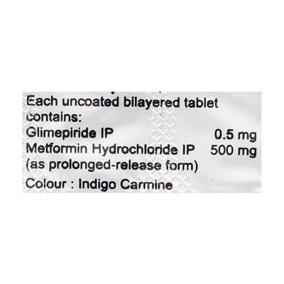 GLIMICURE M 0.5 Tablet 15's - Diabetes-Ant
